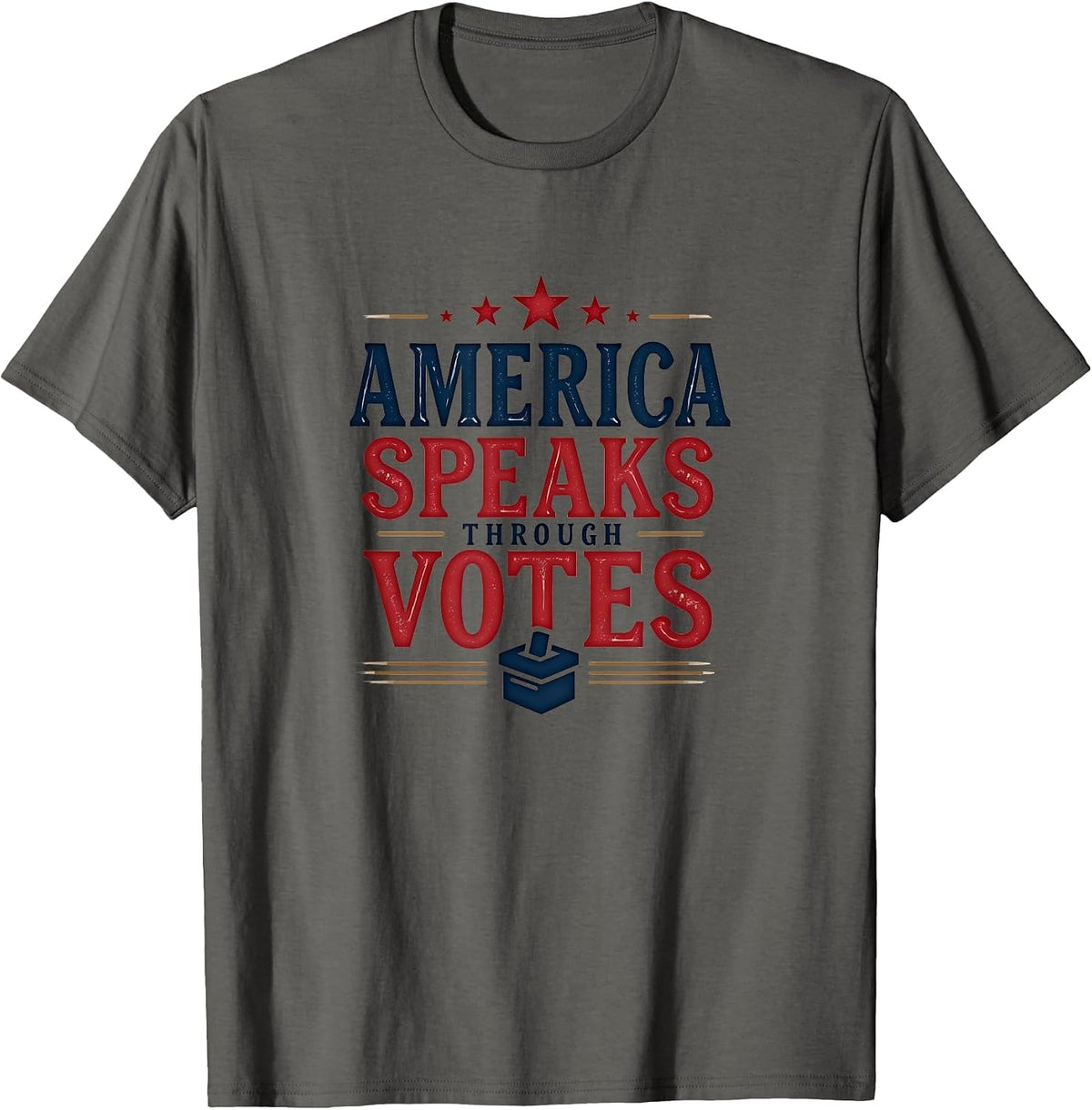 America Speaks Through Votes 2025 Inauguration T-Shirt - Asphalt Grey