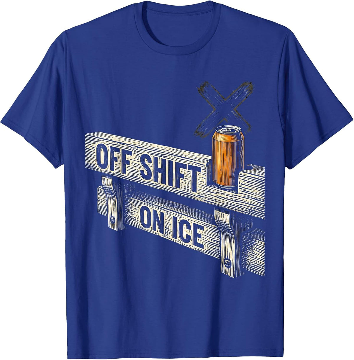 Off Shift On Ice Funny Beer Lover Labor Day Cookout Humor T-Shirt - Royal Blue