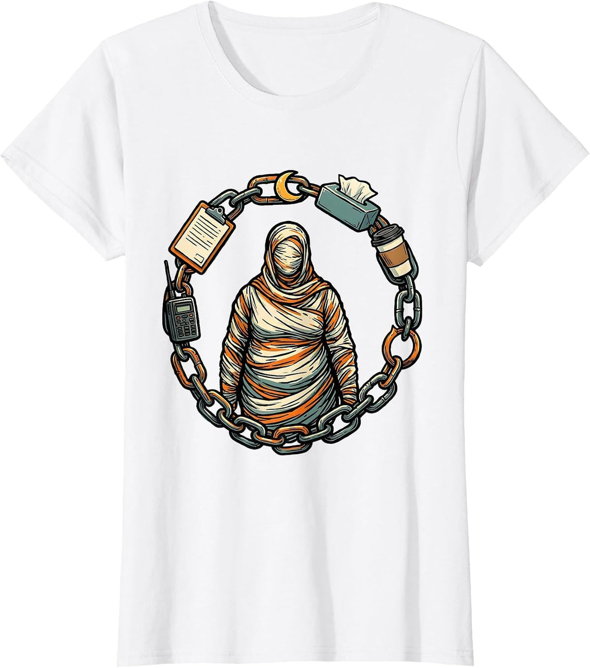 Women's Chain Support Para Normal Activities SPED Teacher T-Shirt - White
