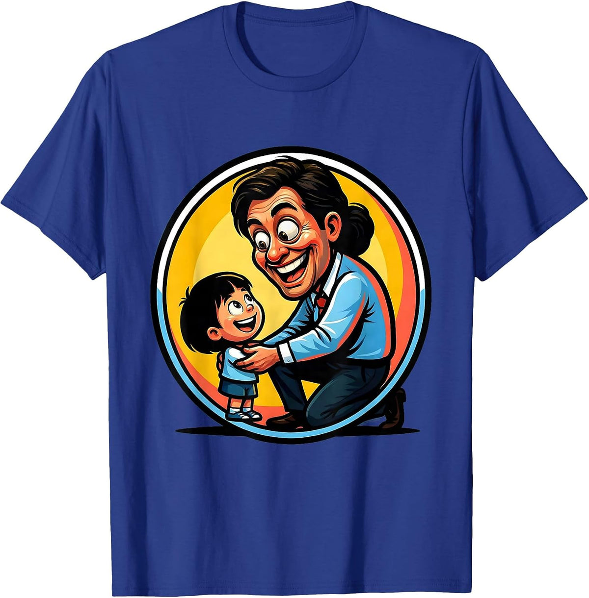 SPED Teacher Kneeling With Student Graphic T-Shirt - Royal Blue