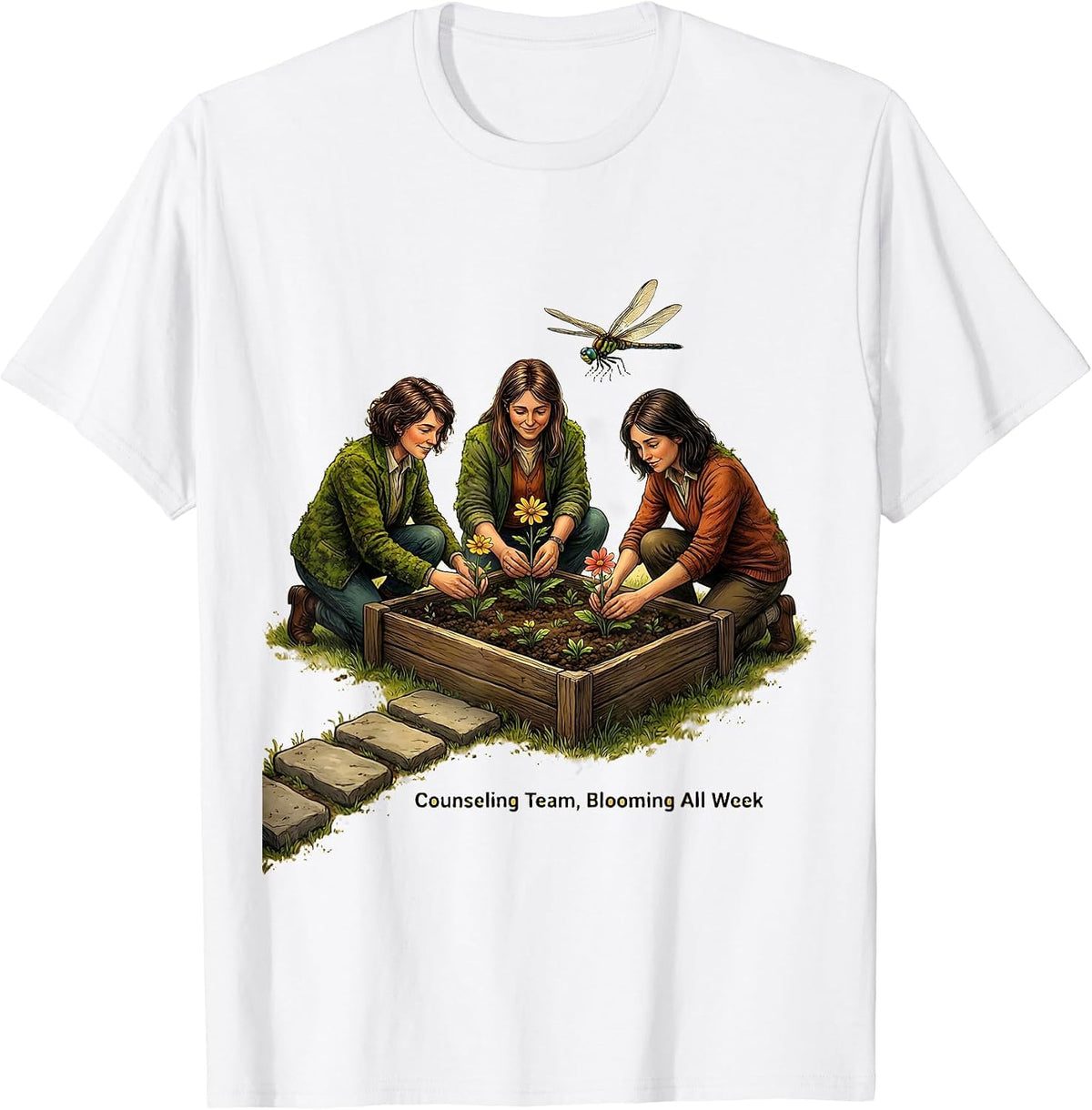 Men's Counseling Team Blooming All Week School Counselor T-Shirt - White