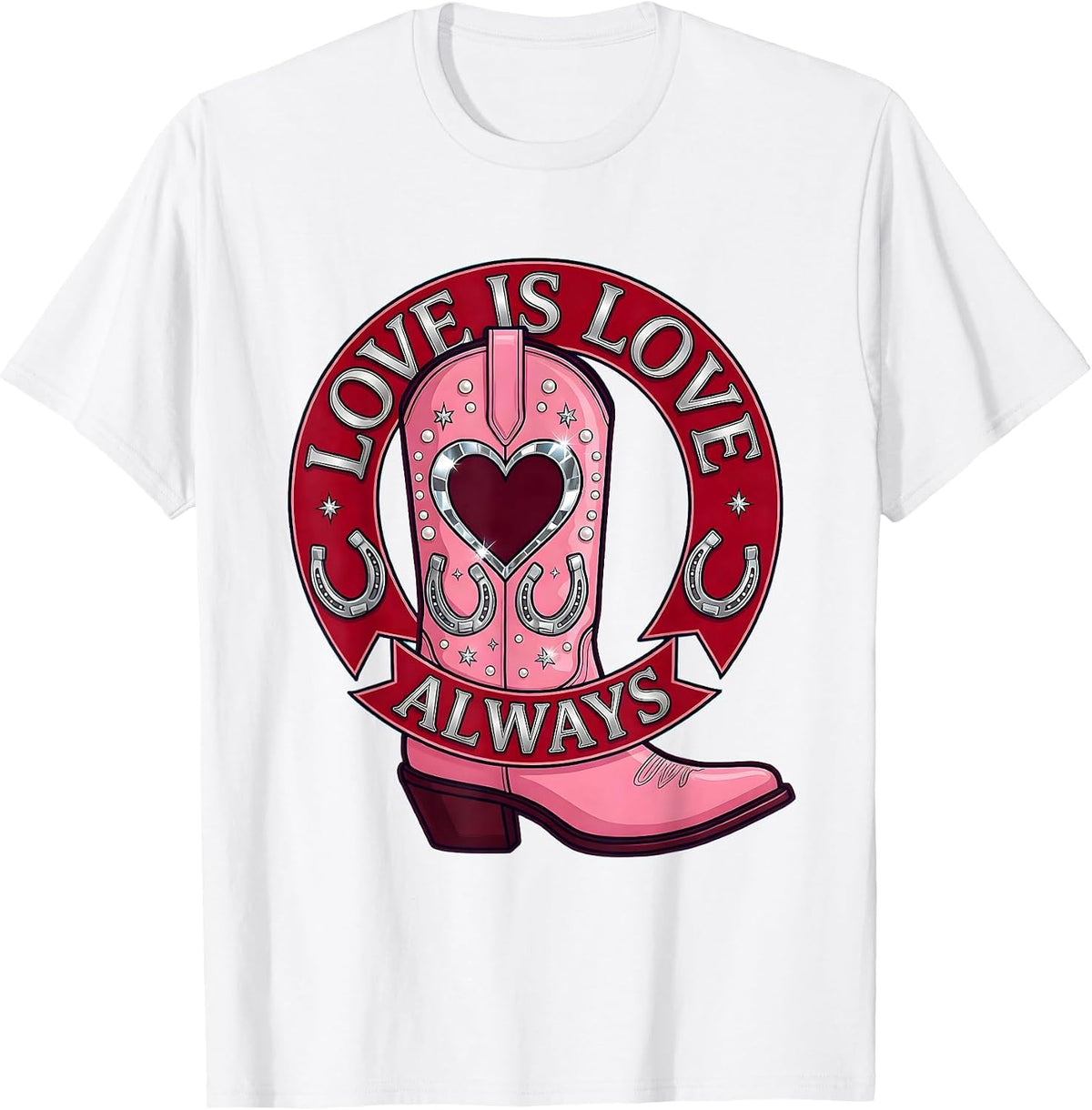 Men's Love Is Love Always Gay Pride Graphic Design T-Shirt - White