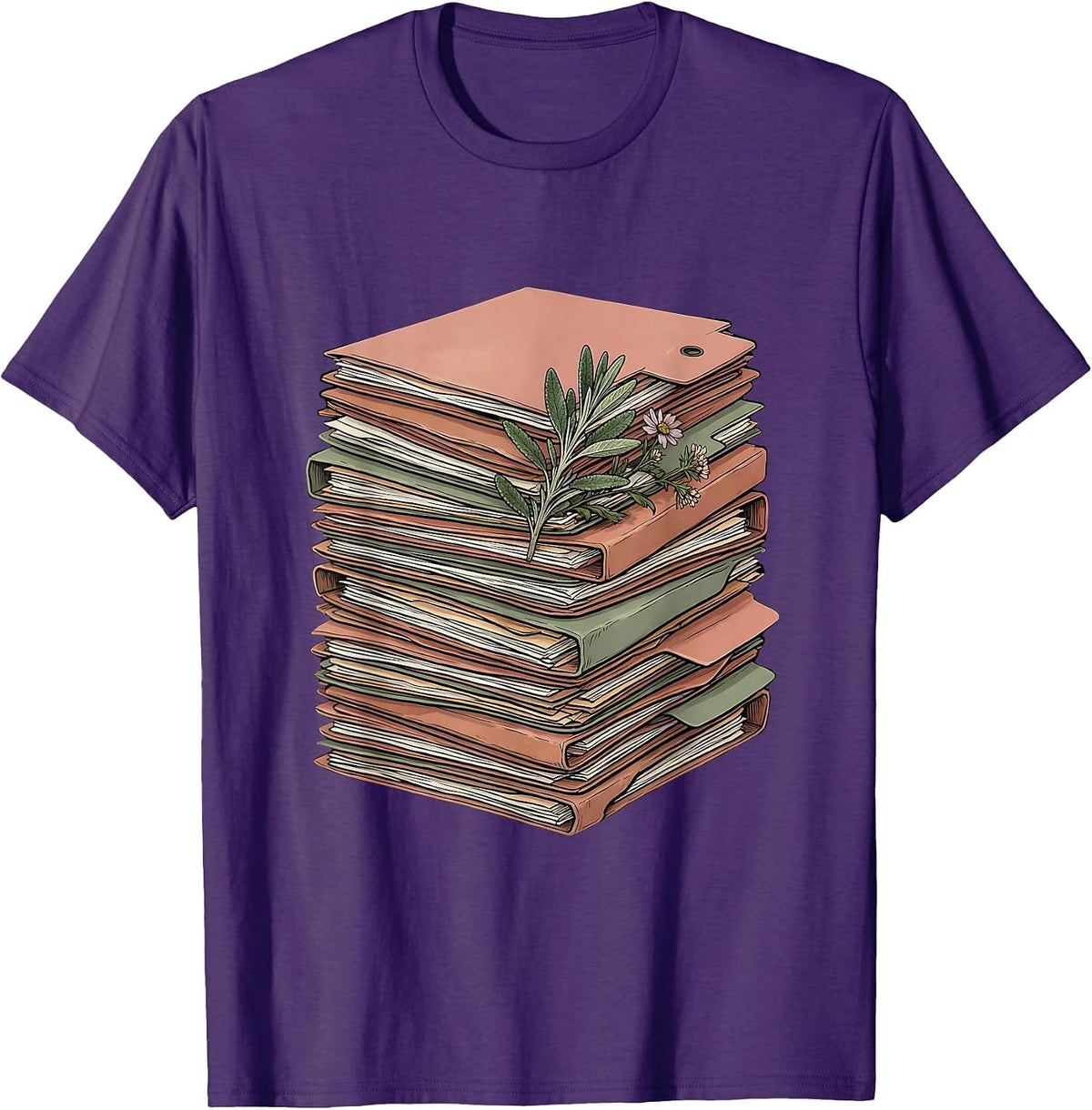 Sped Teacher Colorful Desk Folders Graphic T-Shirt - Purple