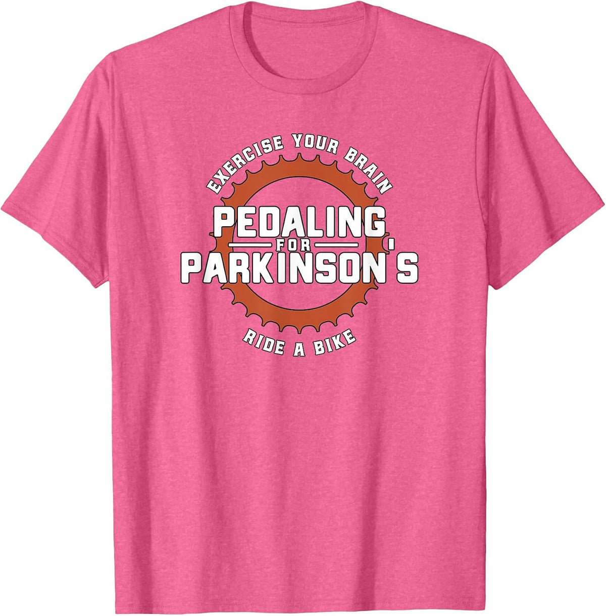Pedaling for Parkinson's Light Version T-Shirt - Pink Heather