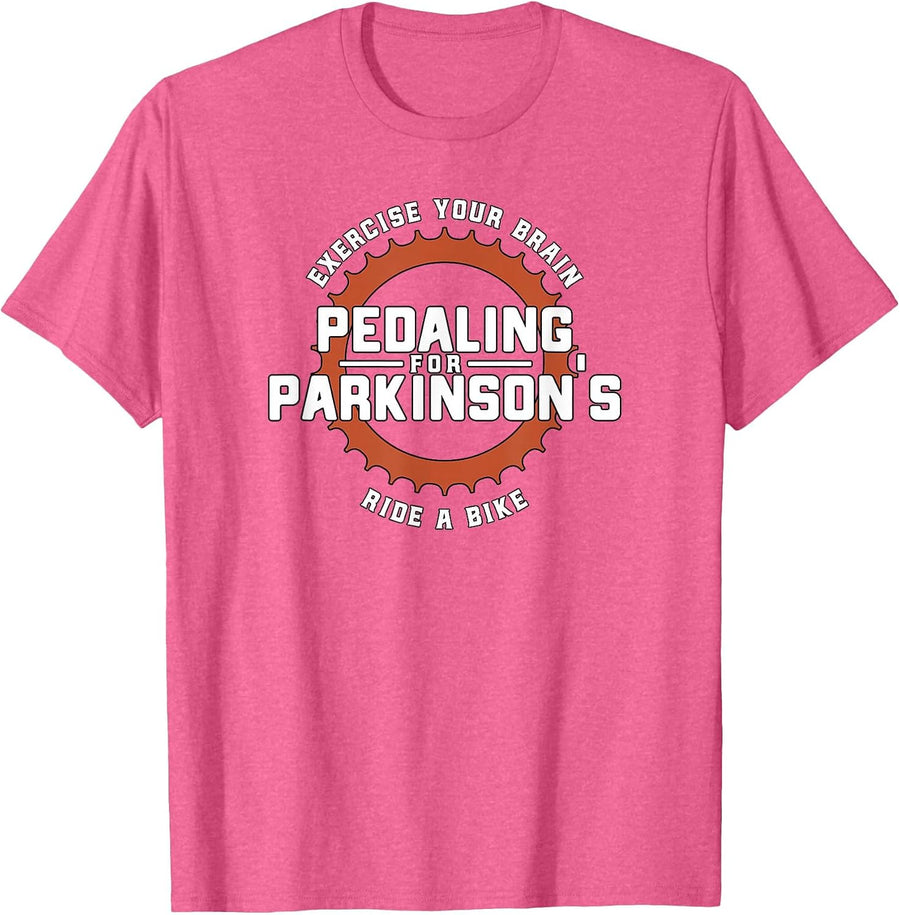 Pedaling for Parkinson's Light Version T-Shirt - Pink Heather