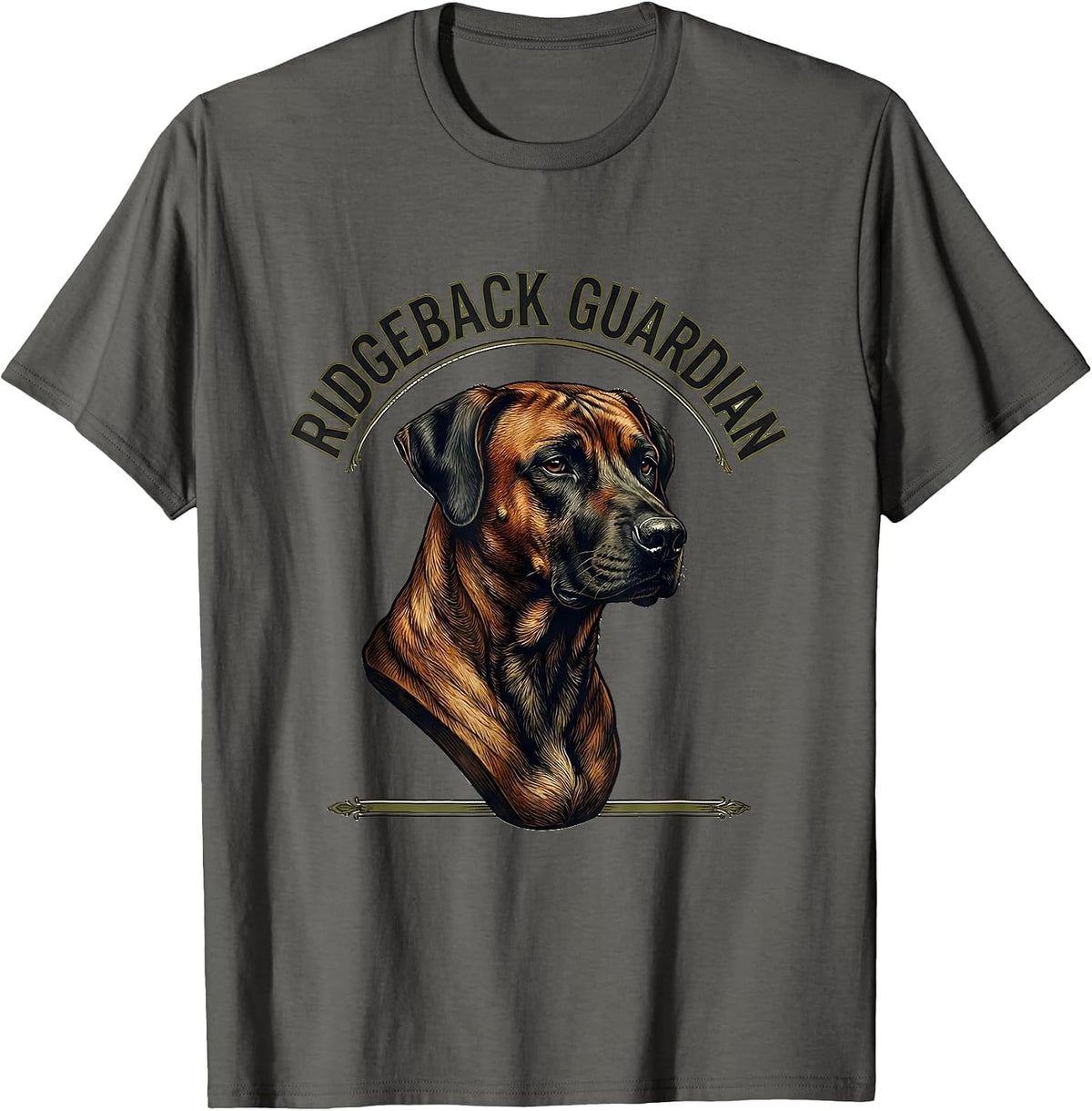 Men's Ridgeback Guardian Vintage Rhodesian Ridgeback Dog Lover T-Shirt - Asphalt Grey