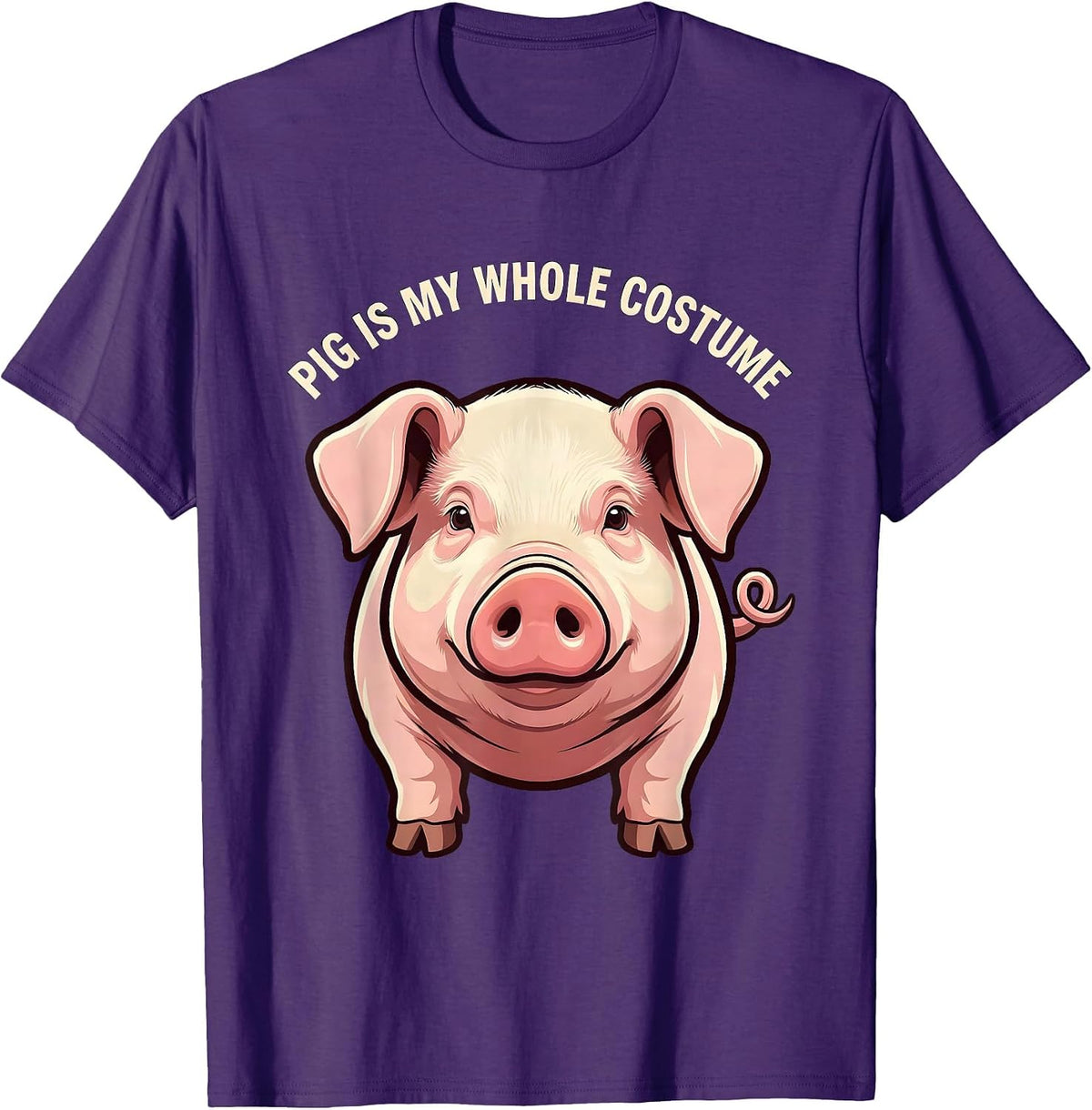 Men's Pig Is My Whole Costume Funny Pig Lover Halloween Costume T-Shirt - Purple