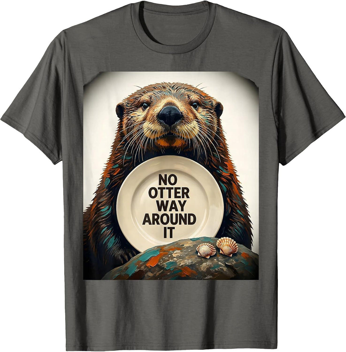 No Otter Way Around It Funny Otter Lover Gift For Kids Teens T-Shirt - Asphalt Grey
