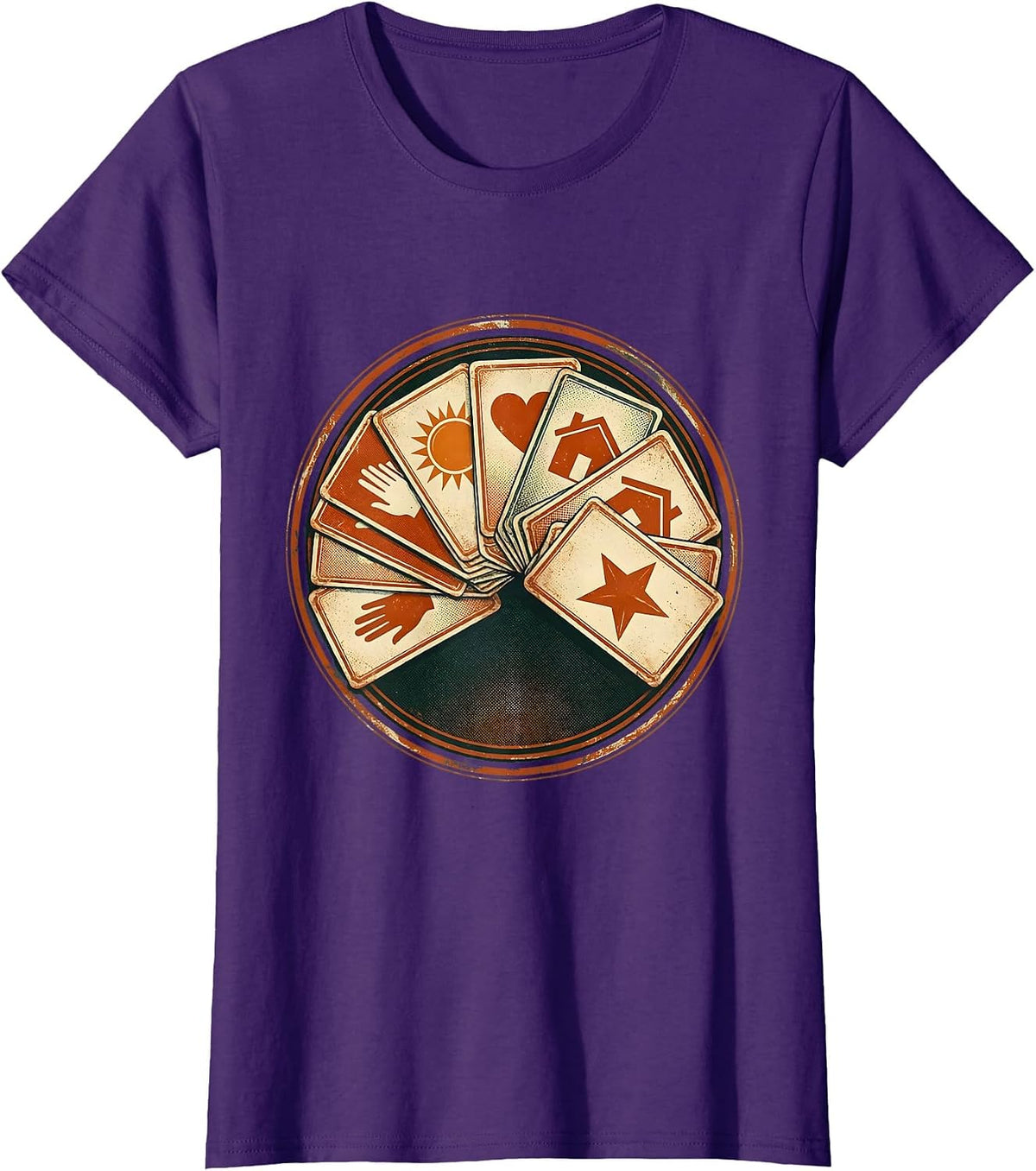 Women's Colorful Communication Symbol Cards SPED Teacher T-Shirt - Purple