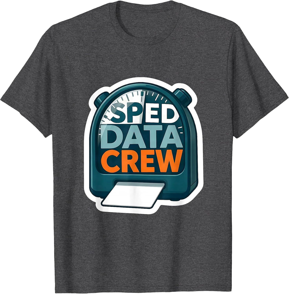 Men's SPED Data Crew Funny Special Education Teacher Crew Pride T-Shirt - Dark Heather Grey