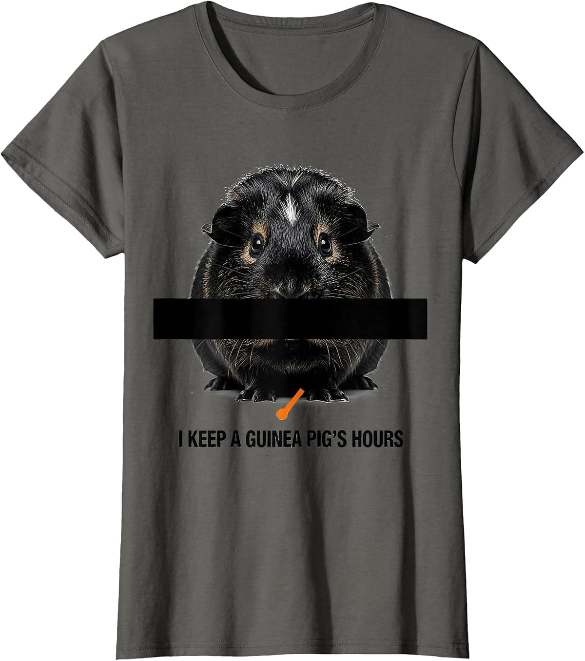 Women's I Keep A Guinea Pig's Hours Funny Cavy Lover Pet Owner T-Shirt - Asphalt Grey