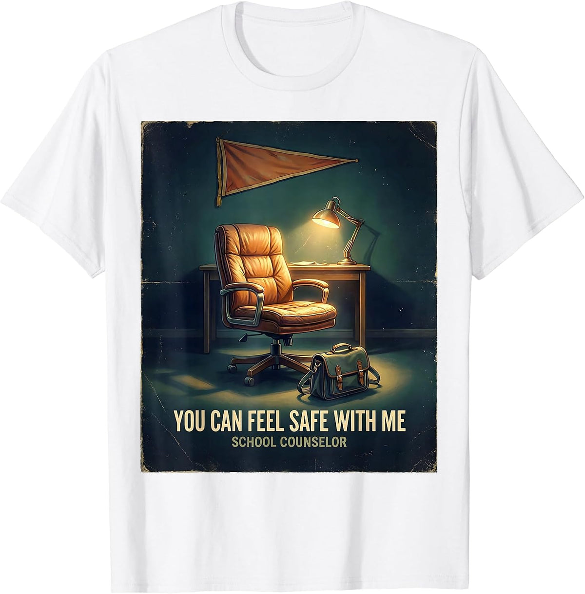 Men's You Can Feel Safe With Me — School Counselor Appreciation T-Shirt - White