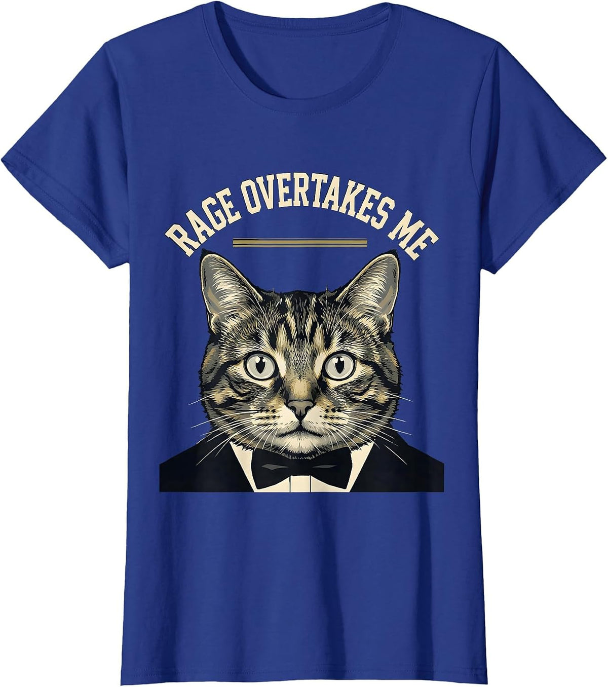 Women's Rage Overtakes Me Sports Cat Meme Humor T-Shirt - Royal Blue
