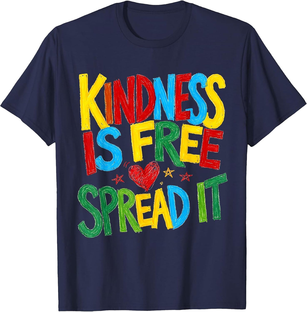 Kindness Is Free Spread It Teacher Labor Day Design T-Shirt - Navy Blue
