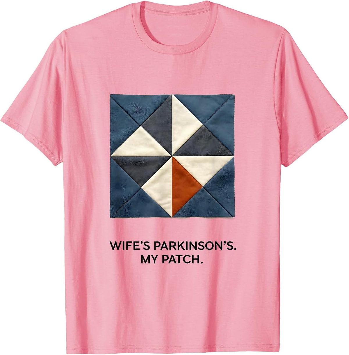 Men's Wife's Parkinson's My Patch Funny Parkinson's Warrior T-Shirt - Pink