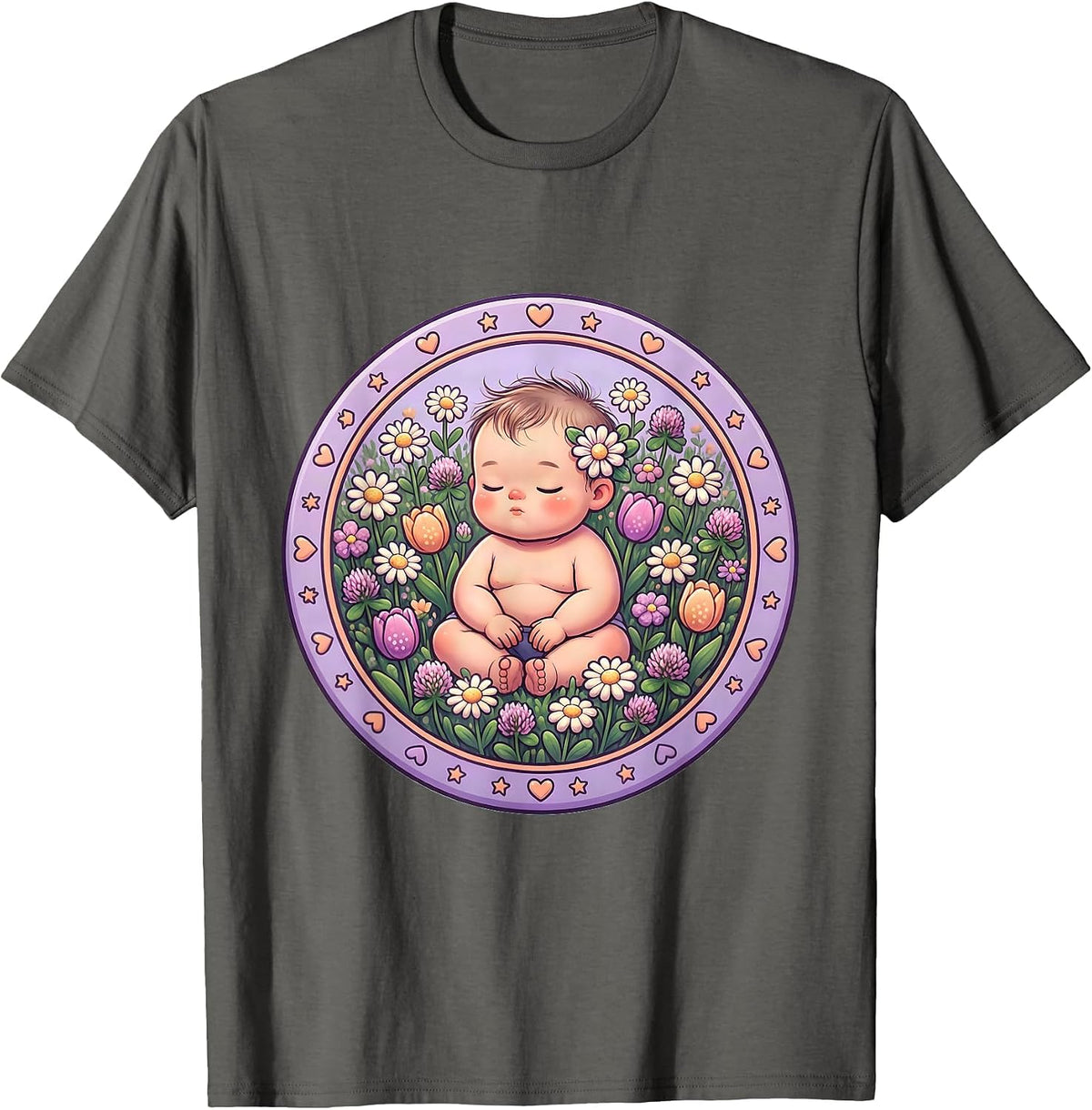 Autism Awareness Child in Wildflower Field Design T-Shirt - Asphalt Grey