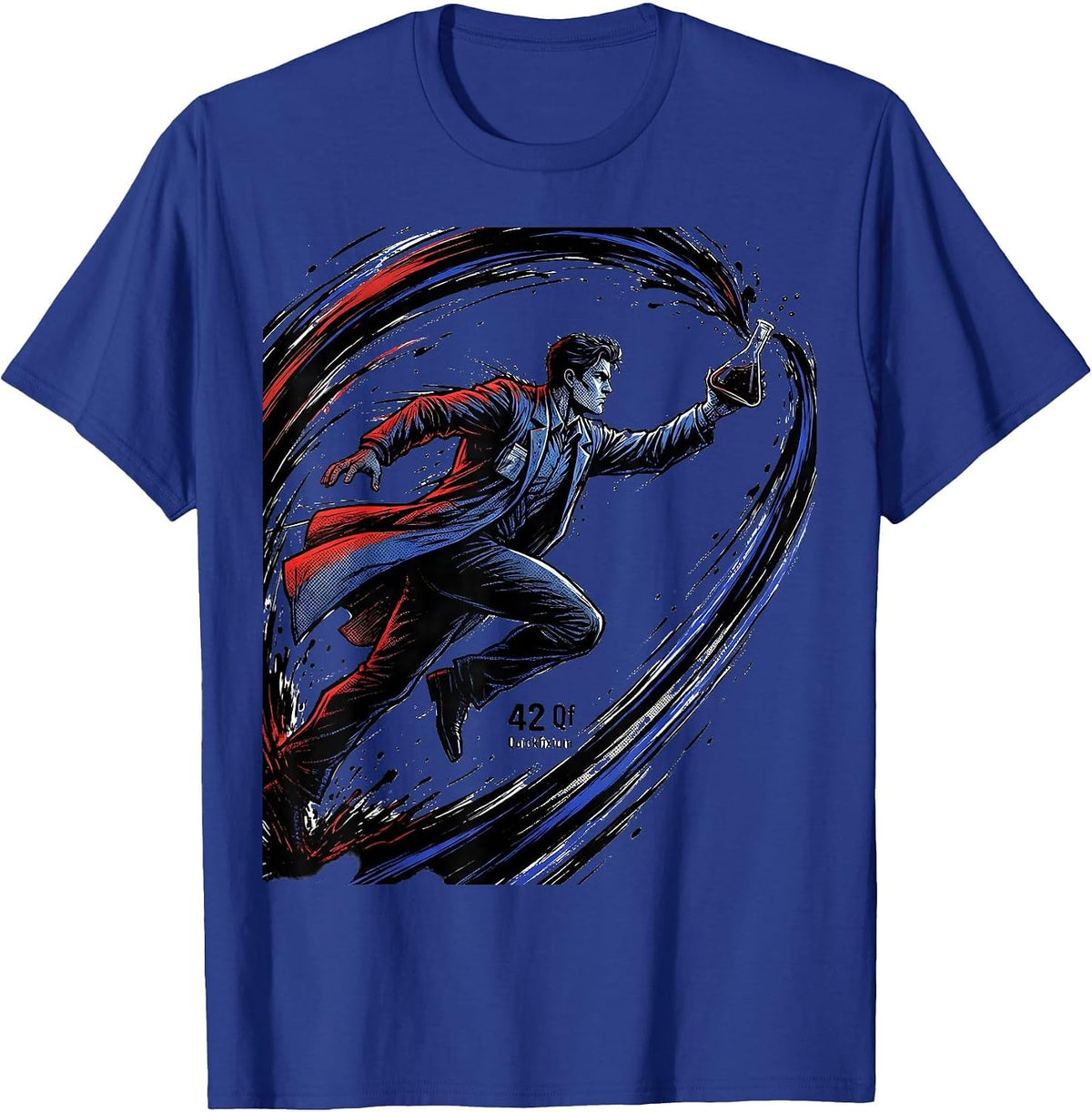 42 Qf Quickfixium Comic Book Chemistry Nerd Gift T-Shirt - Royal Blue