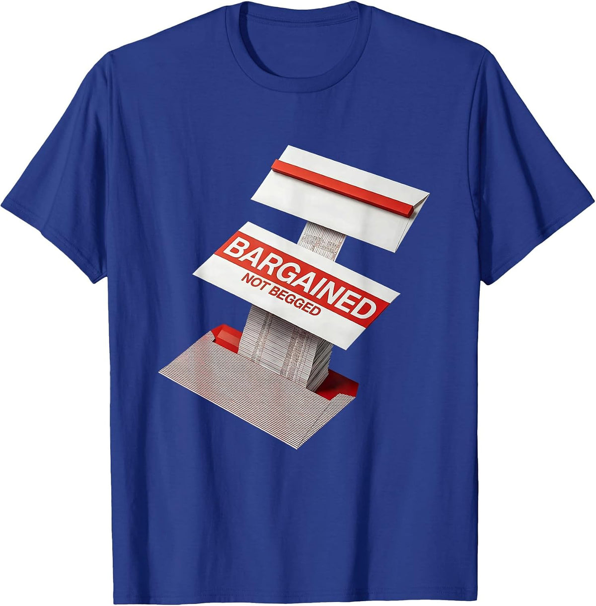 Men's Bargained, Not Begged Bauhaus Modernist Labor Day Union T-Shirt - Royal Blue