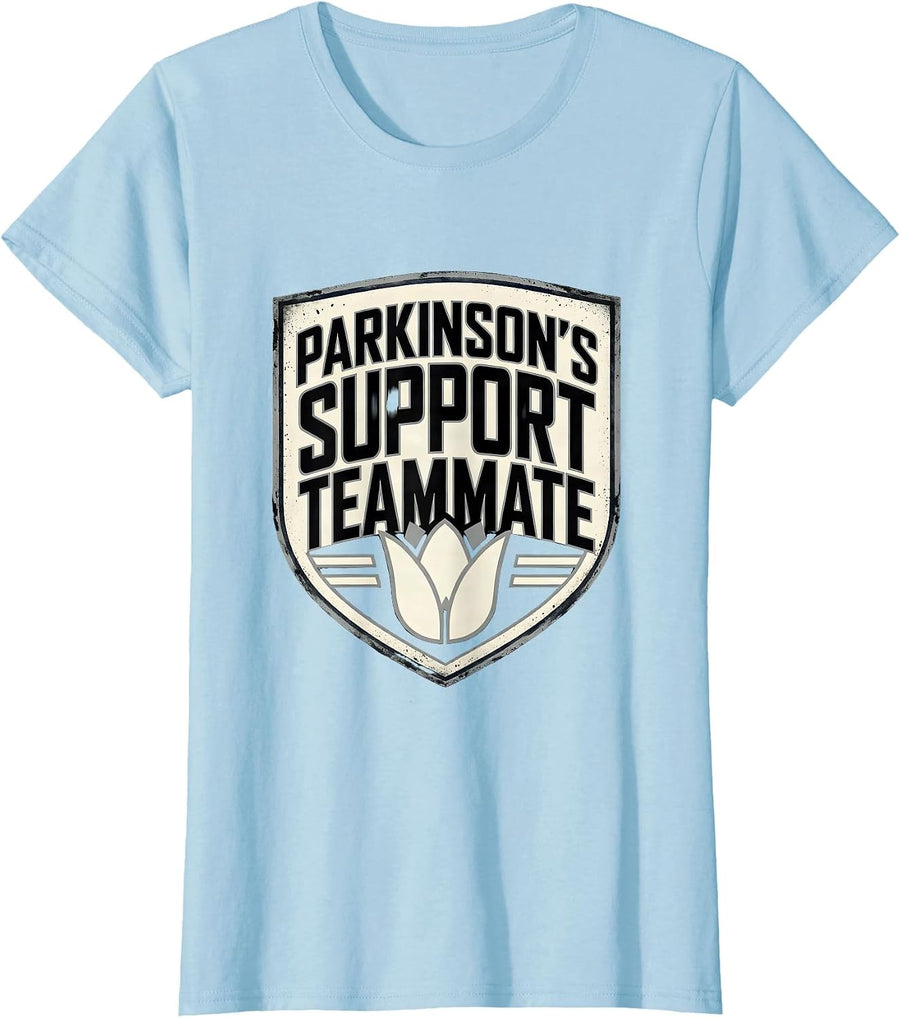 Women's Parkinson's Support Teammate Sports Awareness T-Shirt - Baby Blue
