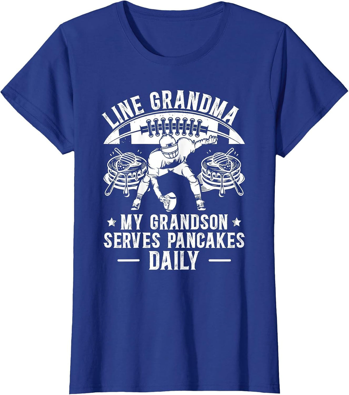 Football Lineman Grandma Funny Football Lineman Grandmother T-Shirt - Royal Blue