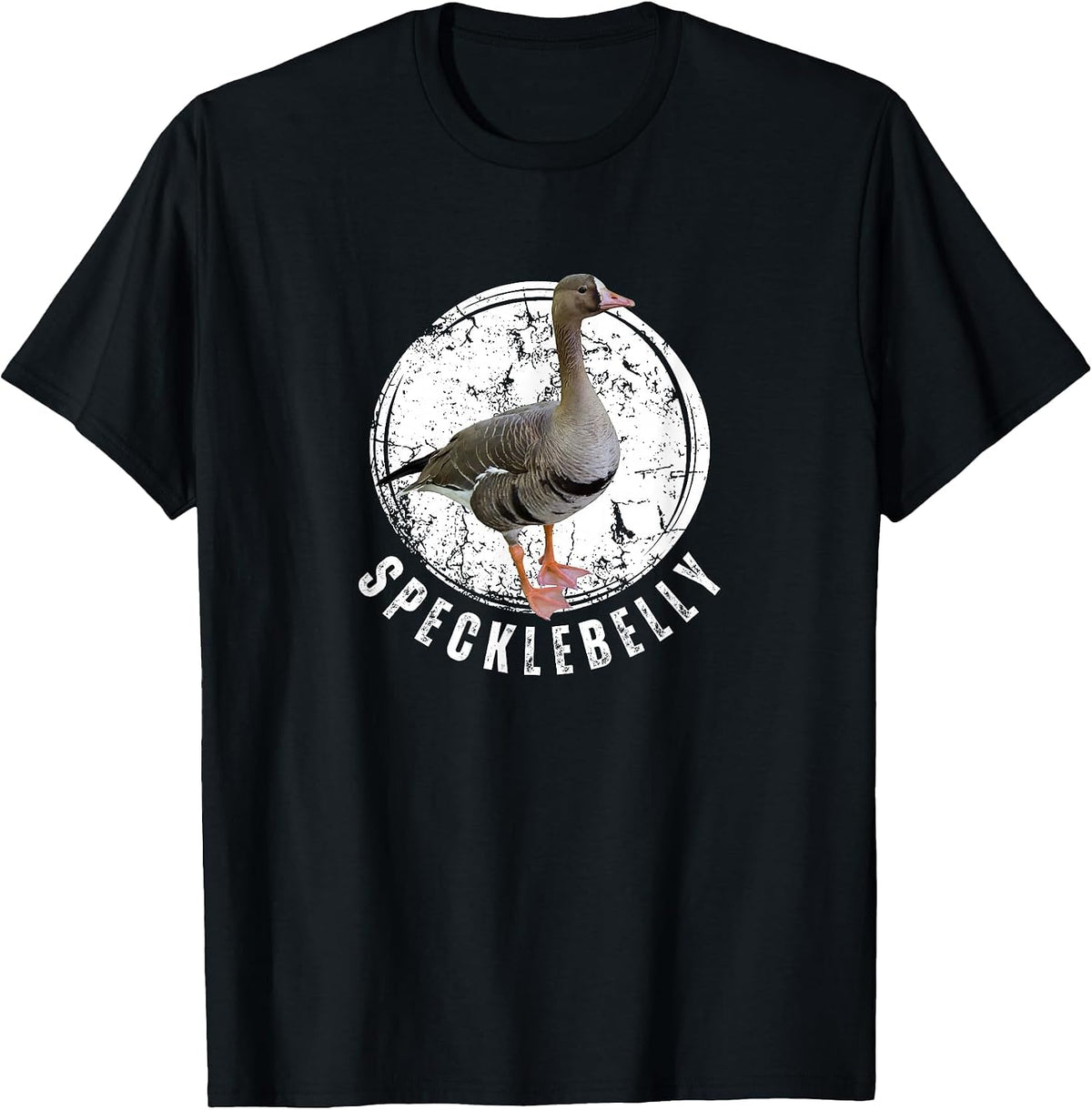 Specklebelly Goose Shirt Goose Hunting Speck White Front T-Shirt - Black