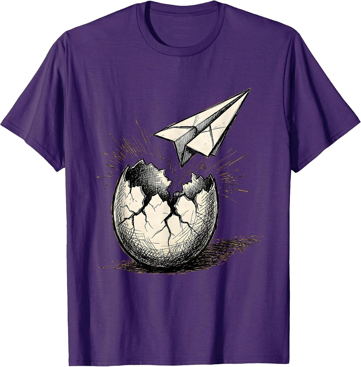 Men's Dyslexia Awareness Cracked Egg Paper Airplane T-Shirt - Purple
