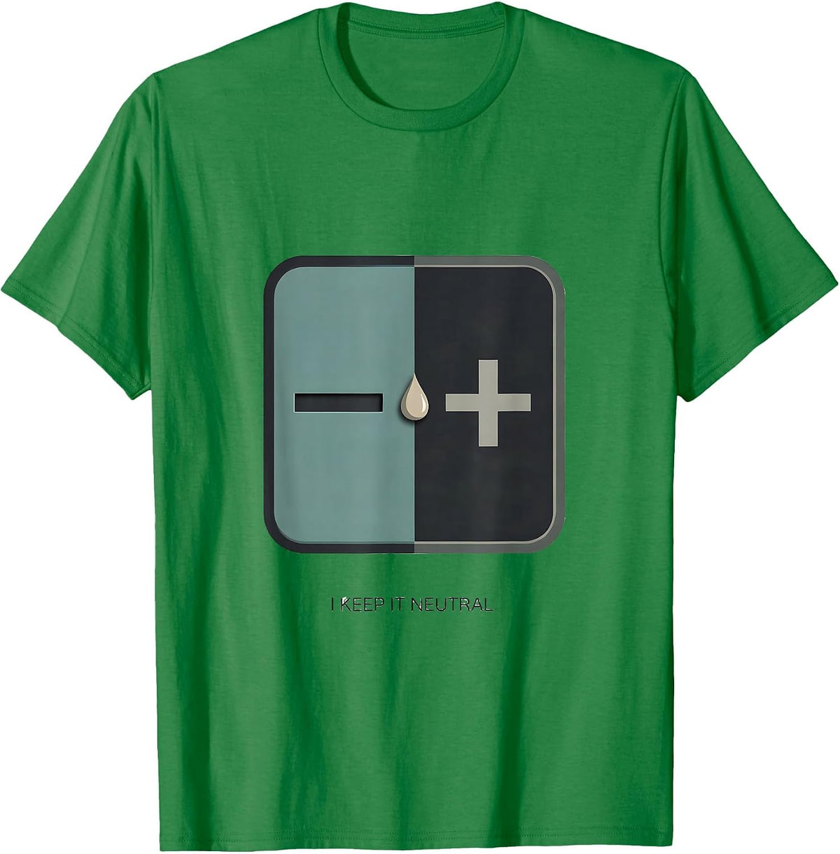 Men's I Keep It Neutral Minimalist Chemistry Humor Science Nerd T-Shirt - Kelly Green