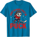 FIRST IN WAR FIRST IN PUCK Funny Hockey Player 4th of July T-Shirt - Sapphire Blue