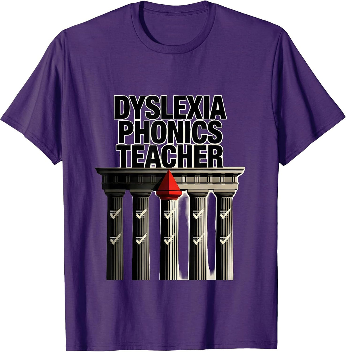 Dyslexia Phonics Teacher Editorial Conceptual SPED Literacy T-Shirt - Purple