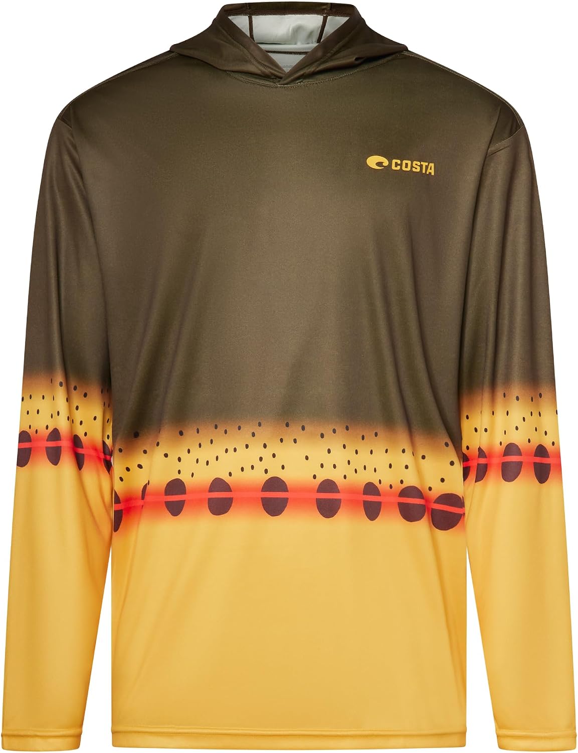 Costa Del Mar Men's Technical Hood Graphic Fishskins T-Shirt - Golden Trout Print