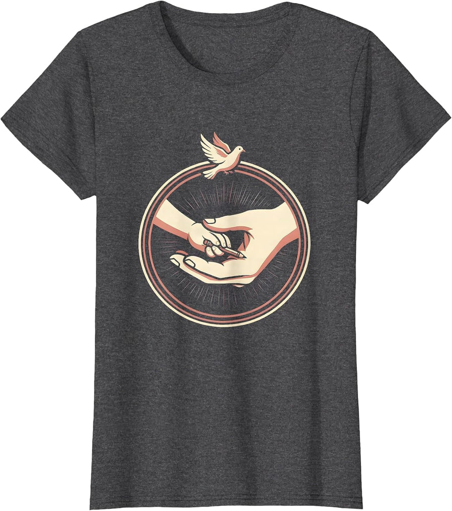 Women's Special Education Teacher Guiding Hand Graphic T-Shirt - Dark Heather Grey