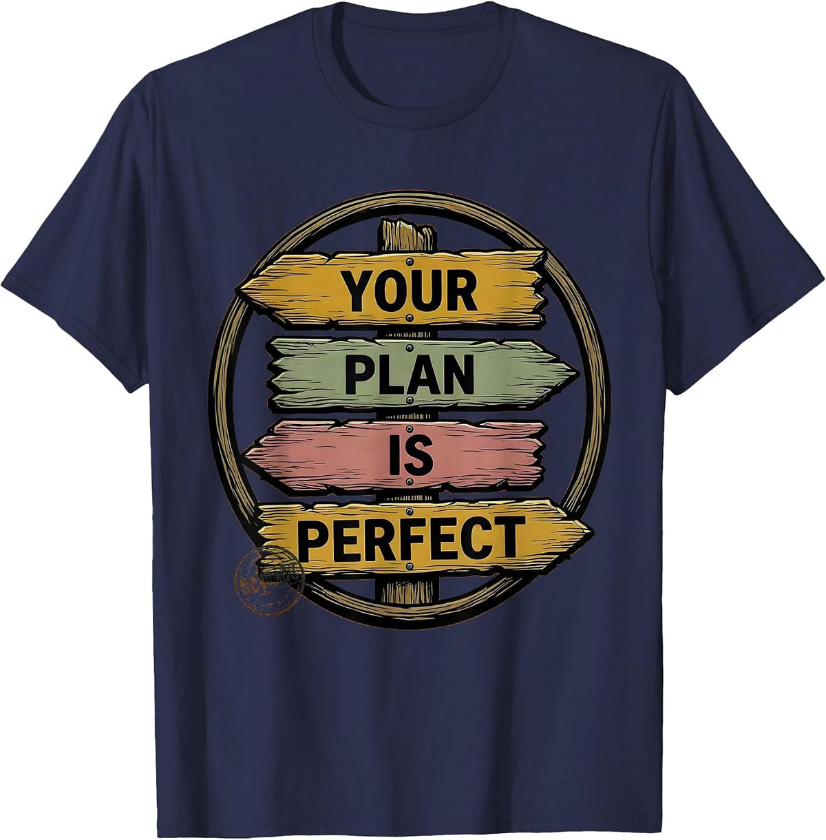 Men's Your Plan Is Perfect Bold Hand-Drawn School Counselor T-Shirt - Navy Blue
