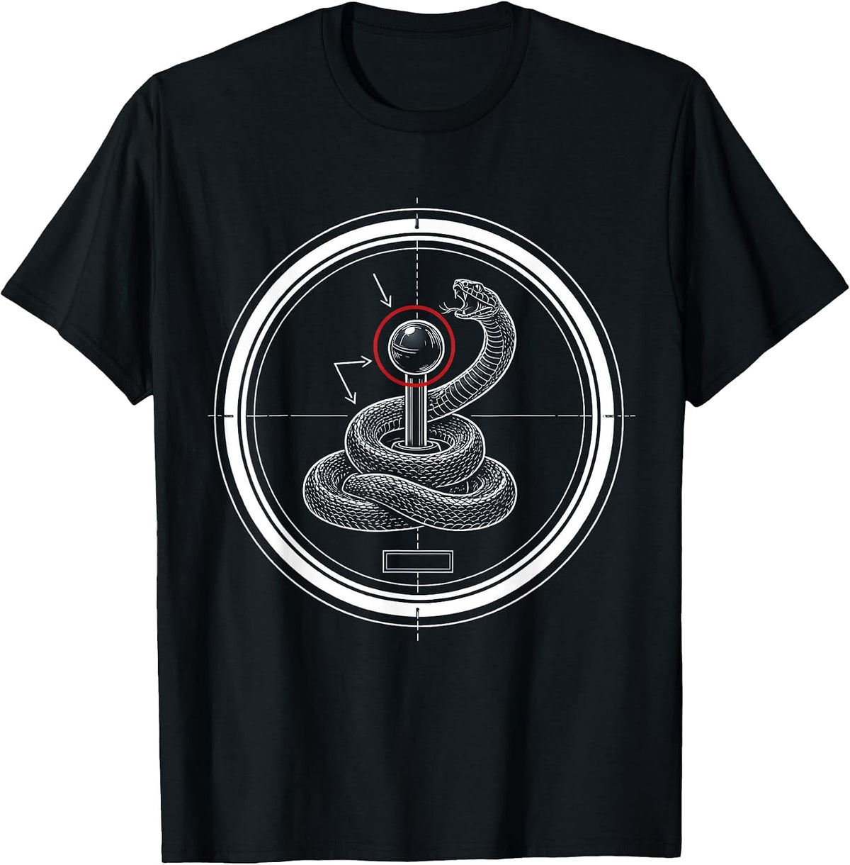 Men's Gearshift Snake Coil Car Enthusiast Graphic T-Shirt - Black
