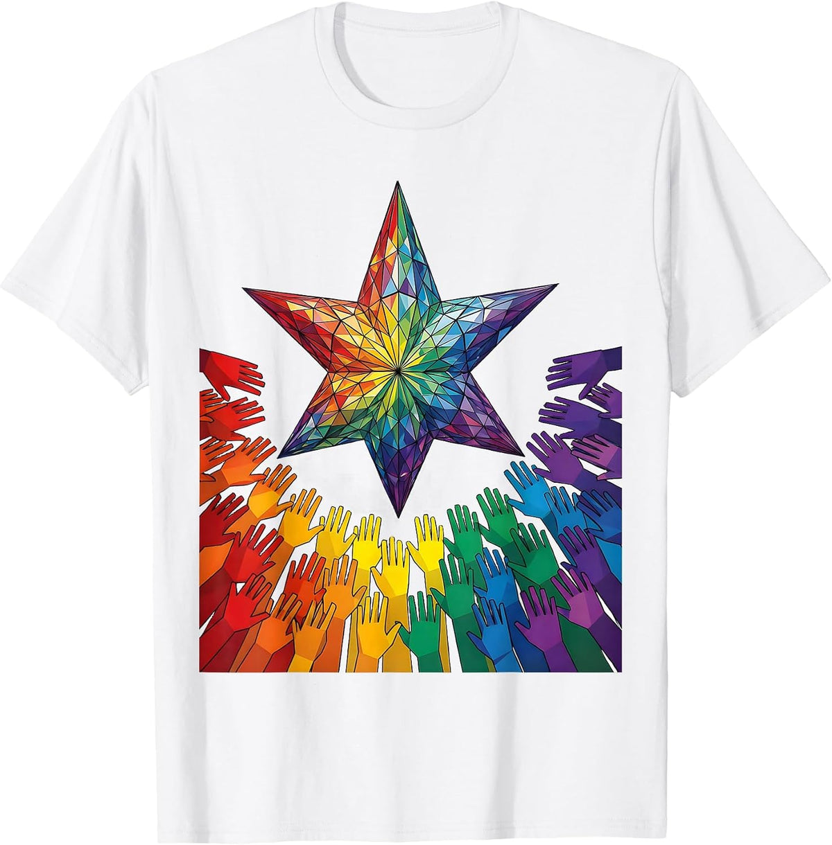 Men's Autism Awareness Hands Reaching for a Star T-Shirt - White