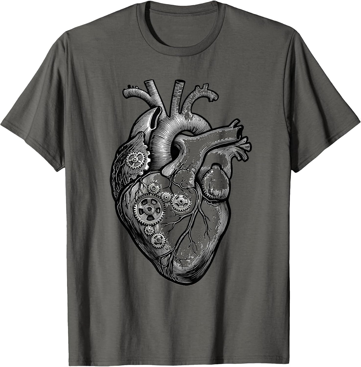 Special Education Heart Gears Illustration T-Shirt - Asphalt Grey