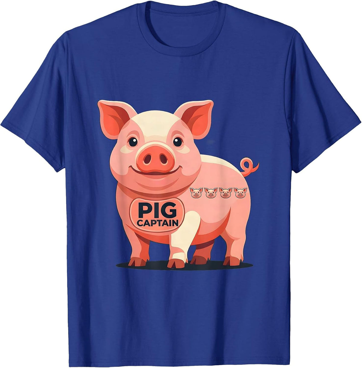 Pig Captain Funny Pig Lover Halloween Costume Humor T-Shirt - Royal Blue