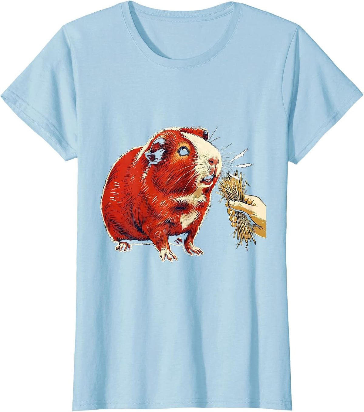 Oversized Tailless Guinea Pig Funny Pet Lover Humor T-Shirt - Baby Blue