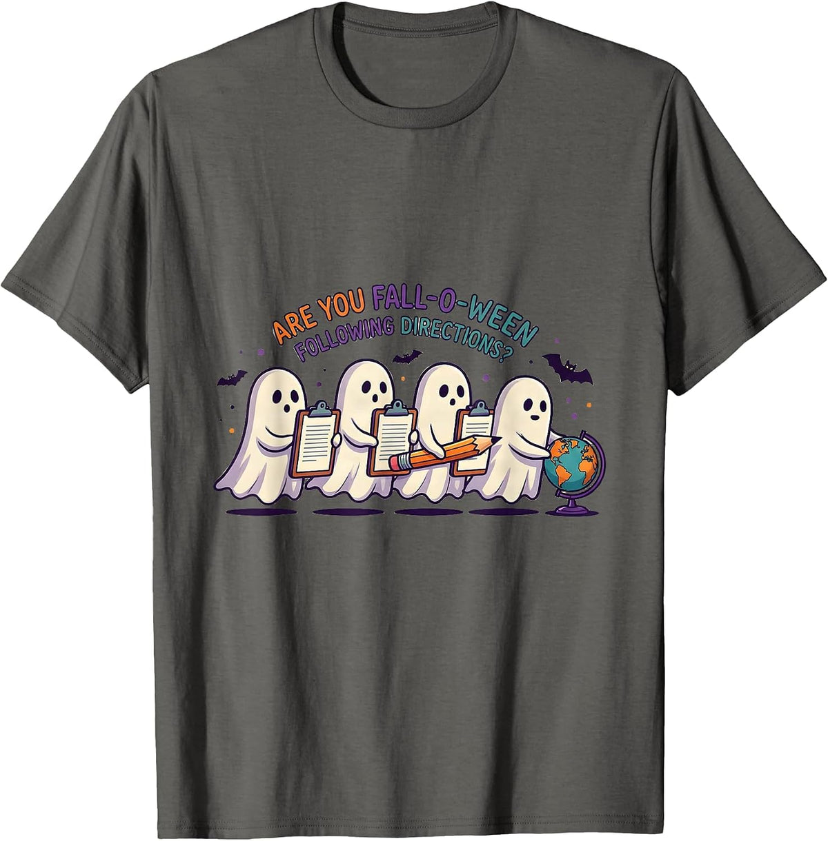Men's Are You Fall-O-Ween Following Directions Teacher T-Shirt - Asphalt Grey