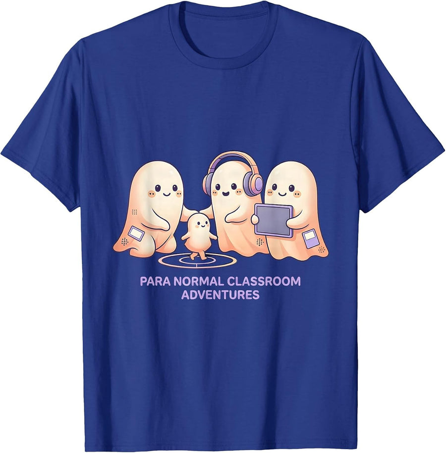 Para Normal Classroom Adventures Cute Kawaii Ghost T-Shirt - Royal Blue