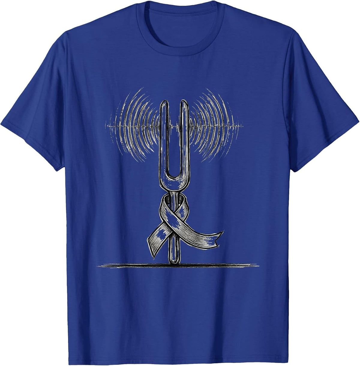 Men's PD Awareness Warrior Tuning Fork Line Art T-Shirt - Royal Blue