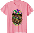 Bear Animal Lover Cute Mardi Gras Carnival Jester T-Shirt, Youth, Pink, 4T - As Pictured