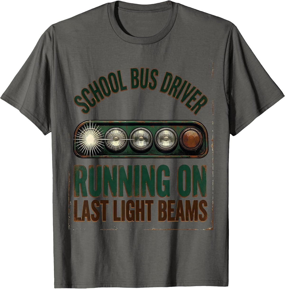 Men's School Bus Driver, Running On Last Light Beams Vintage T-Shirt - Asphalt Grey