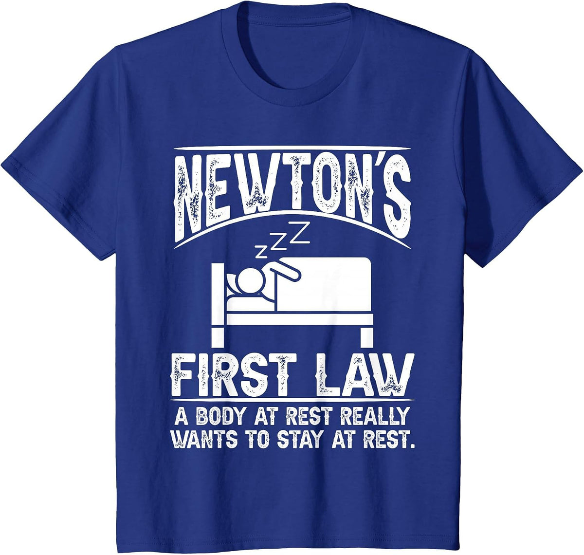 Funny Newton Physics Joke First Law Funny Physics T-Shirt - Royal Blue