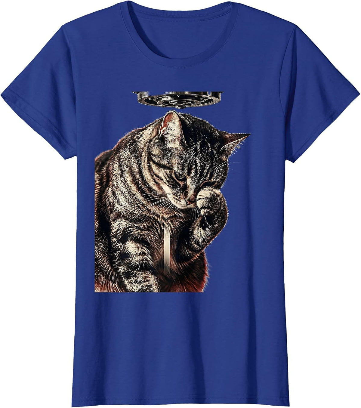 Women's Alien UFO Cat Meme Funny Cat Gift For Cat Owners T-Shirt - Royal Blue