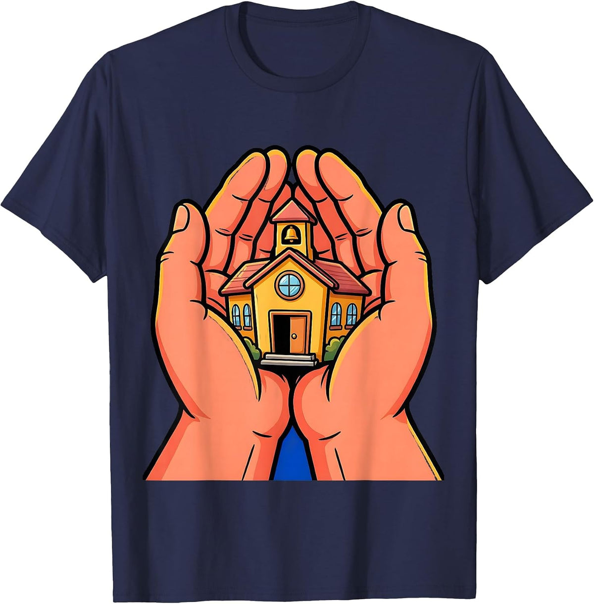 Special Education Teacher Helping Hands School T-Shirt - Navy Blue