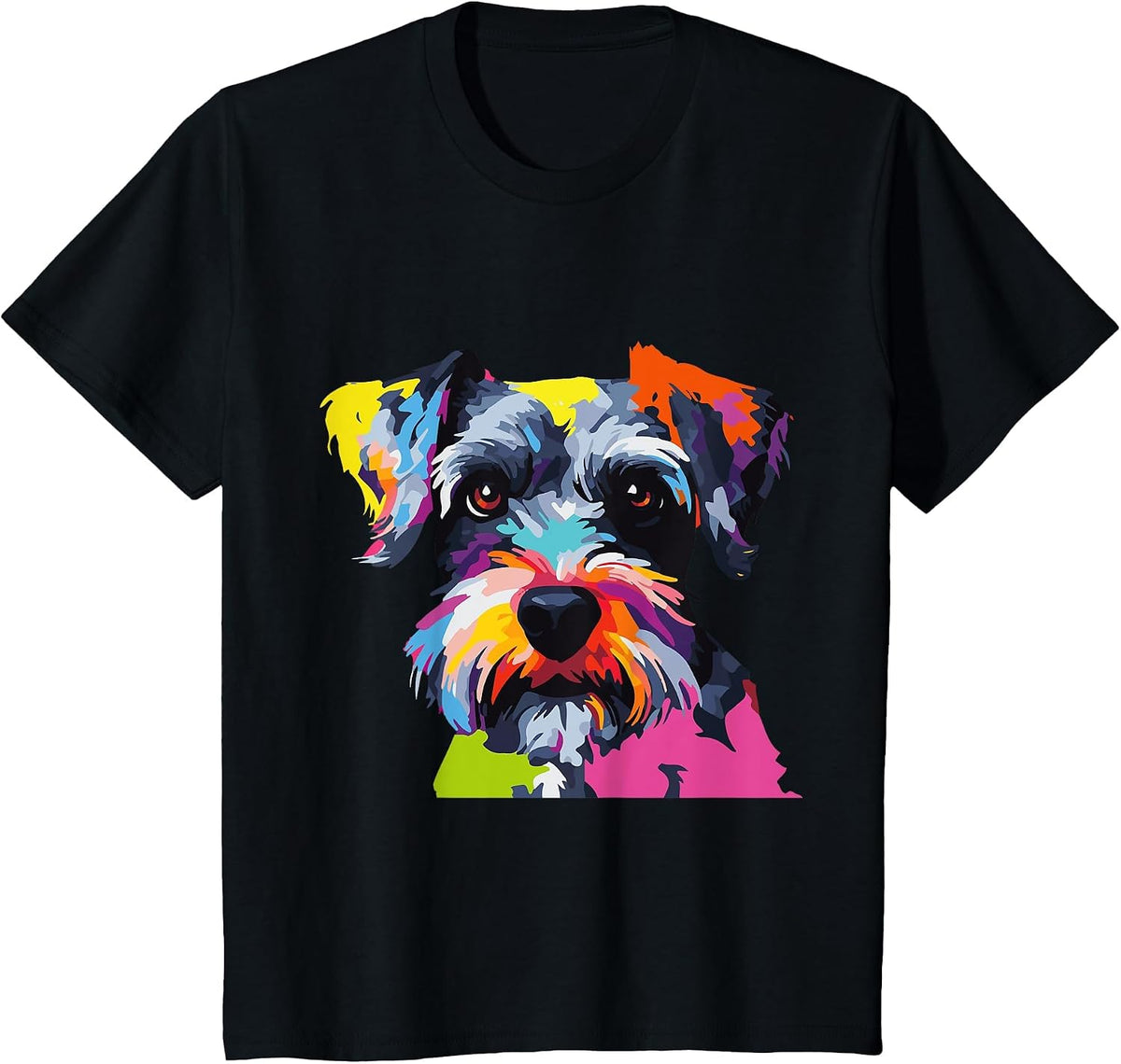 Miniature Schnauzer Pop Art Dog Mini Schnauzer T-Shirt - Black