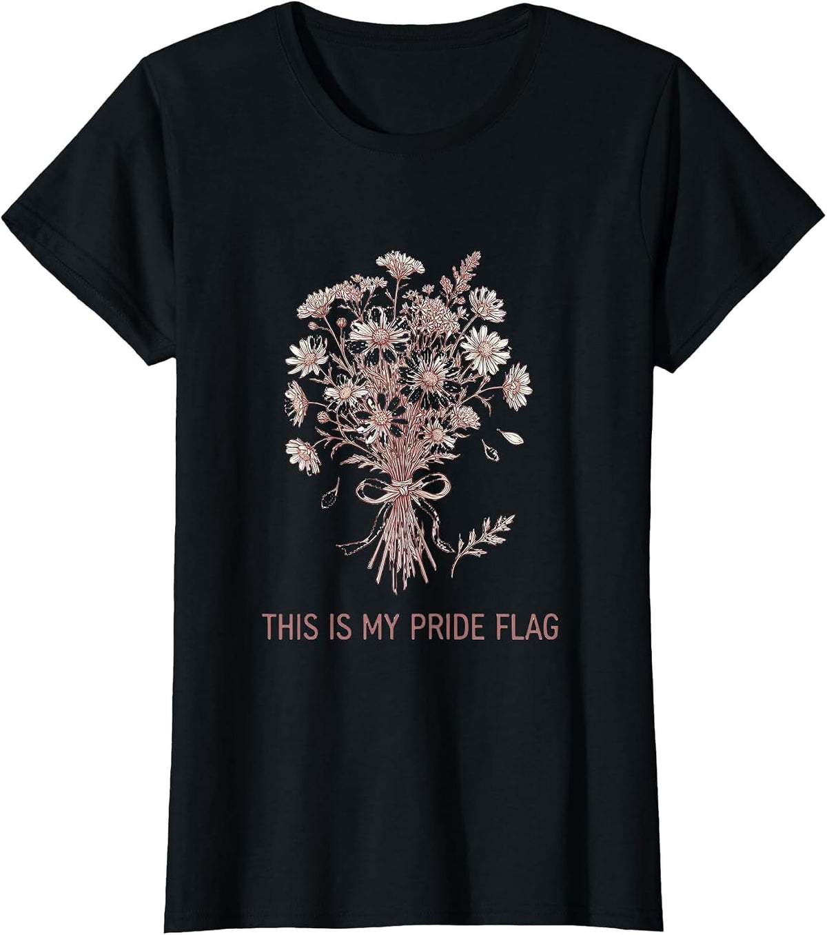Women's This Is My Pride Flag Statement Design T-Shirt - Black