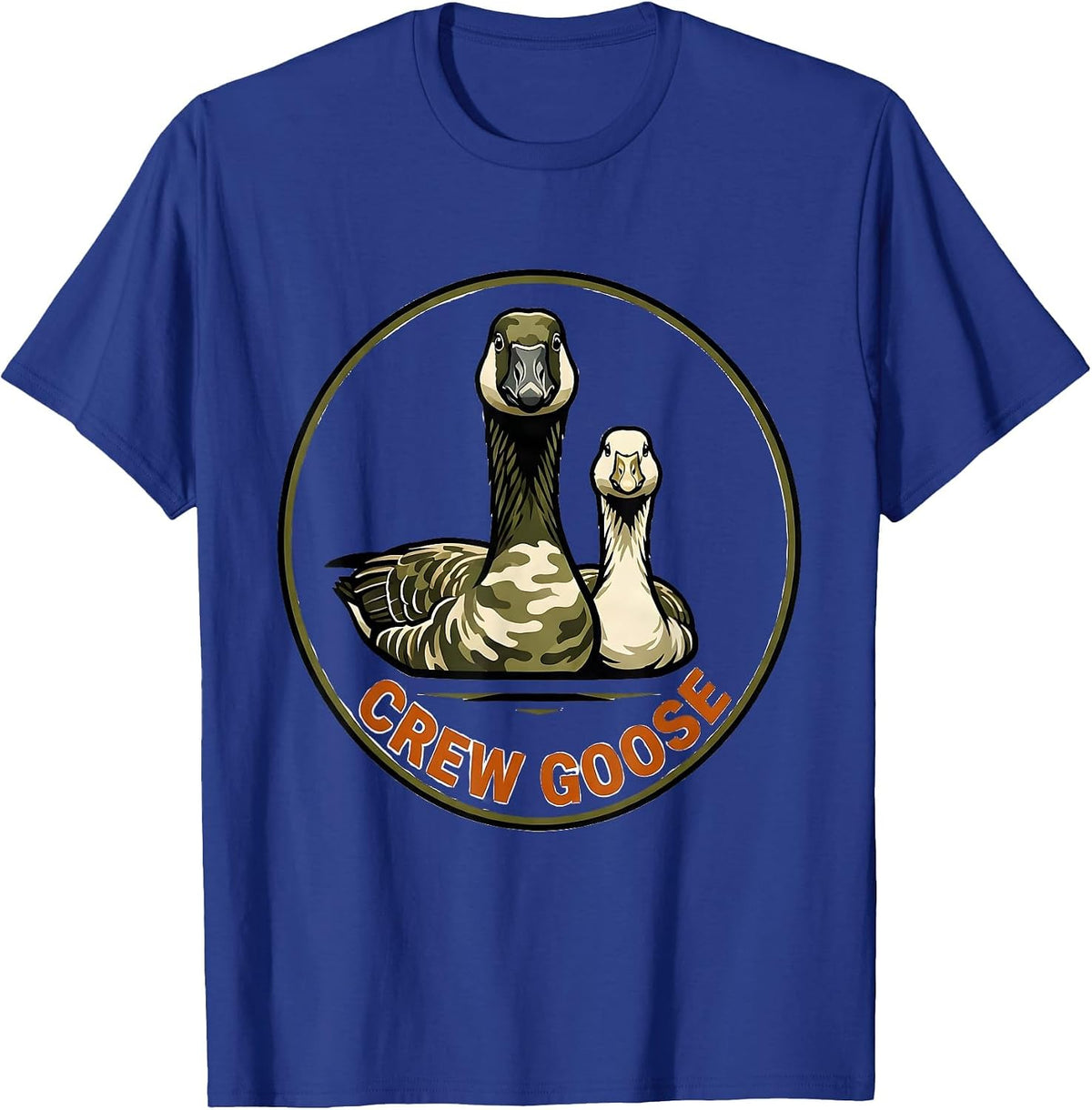 Men's Crew Goose Camo Duck Hunting Youth Humor T-Shirt - Royal Blue