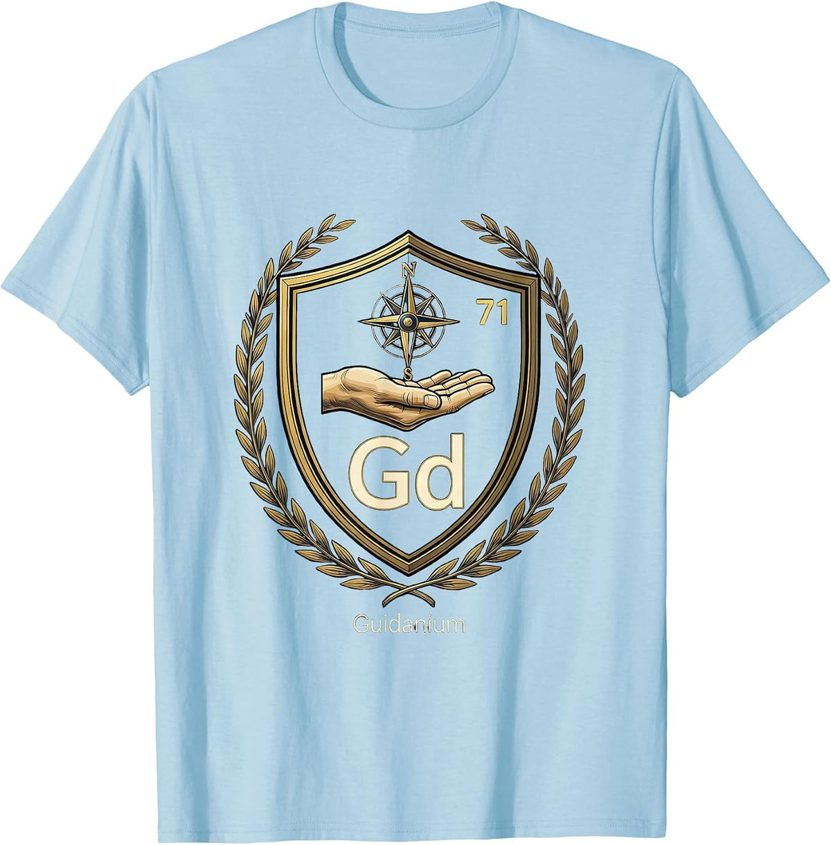 Men's 71 Gd Guidanium Funny Chemistry Element Nerd Gift T-Shirt - Baby Blue