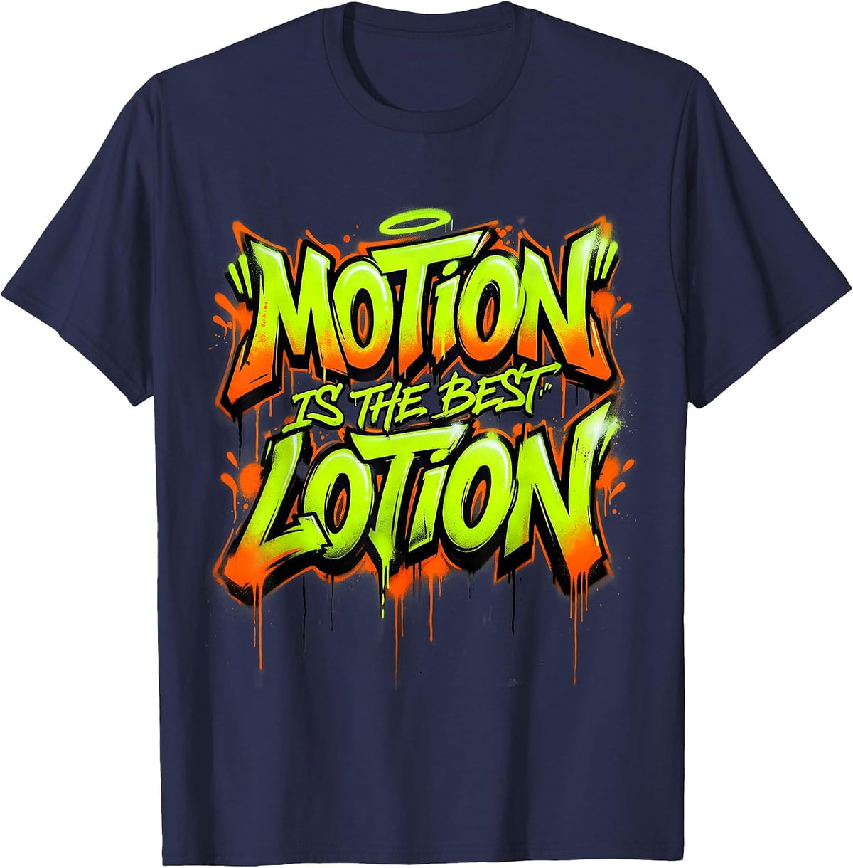 Men's Motion Is The Best Lotion Physical Therapy Design T-Shirt - Navy Blue